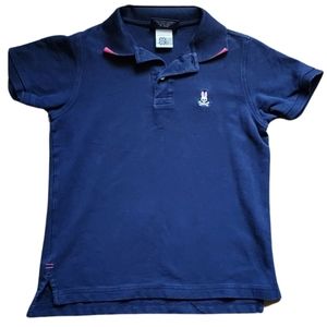 Psycho Bunny Blue Polo Shirt 100% Pima‎ Cotton Kids Large Unisex